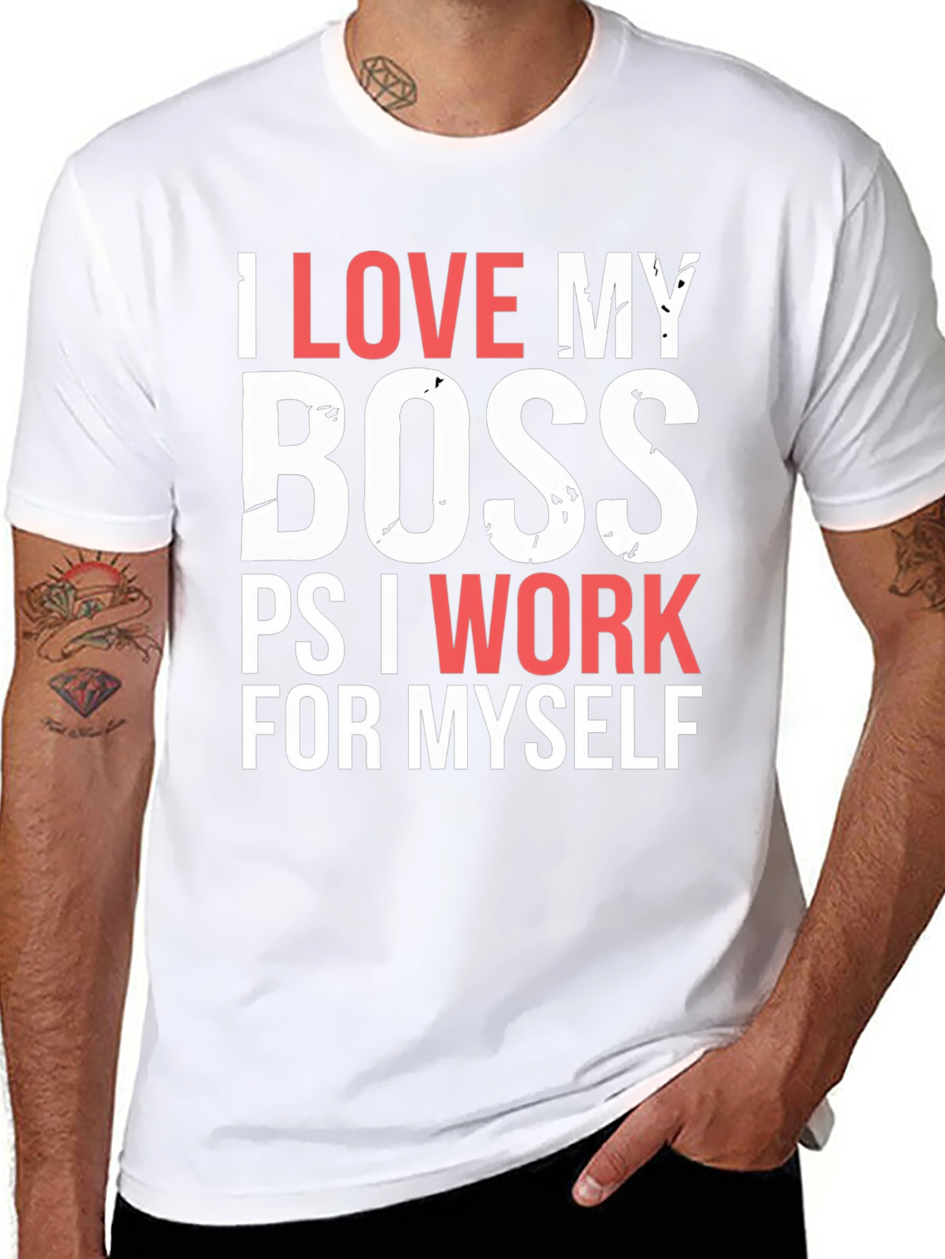 Black Funny I Love My Boss T-Shirt view 8