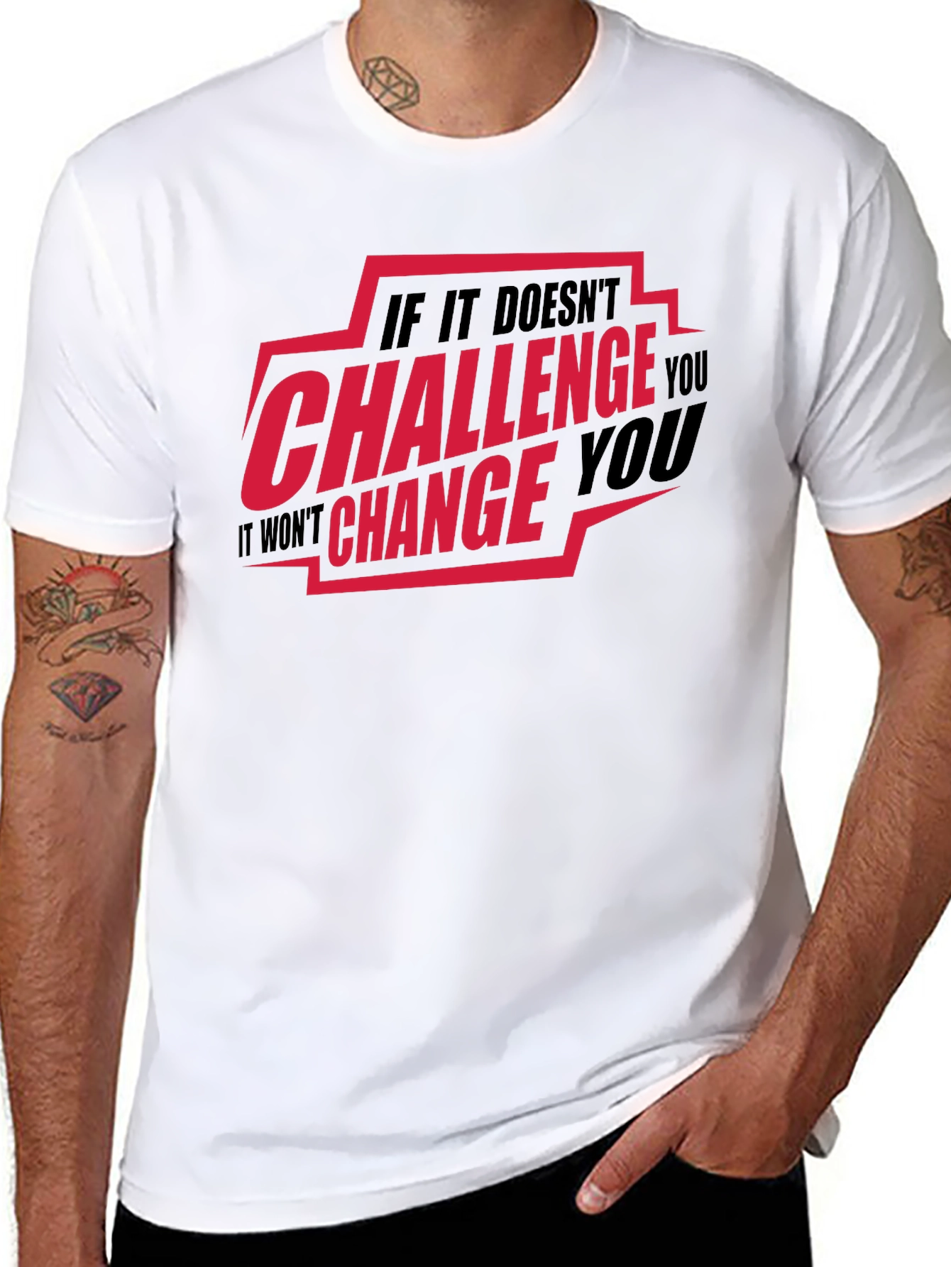 Black Challenge You Graphic T-Shirt view 8