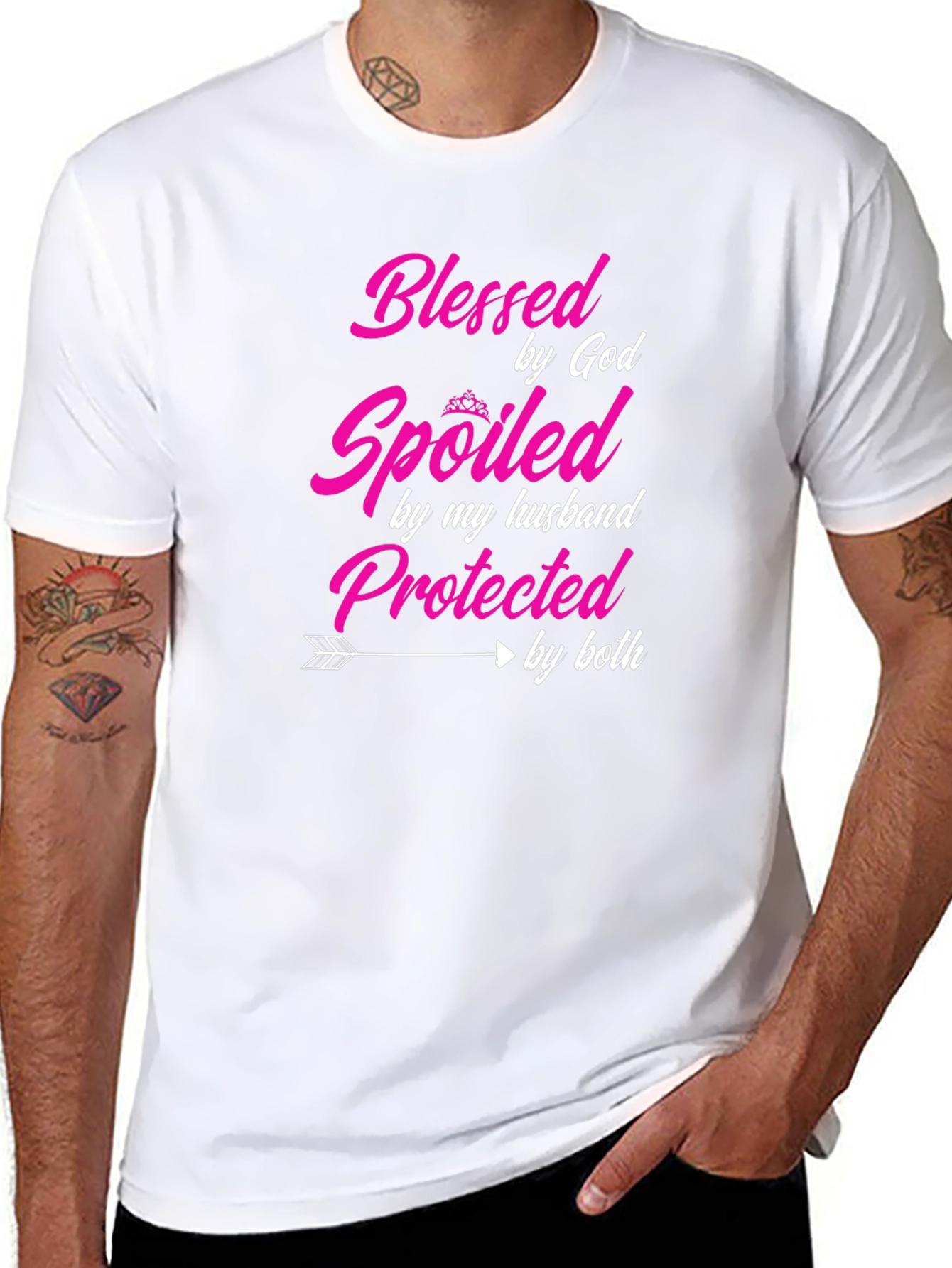 Black Blessed Spoiled Protected T-Shirt view 8