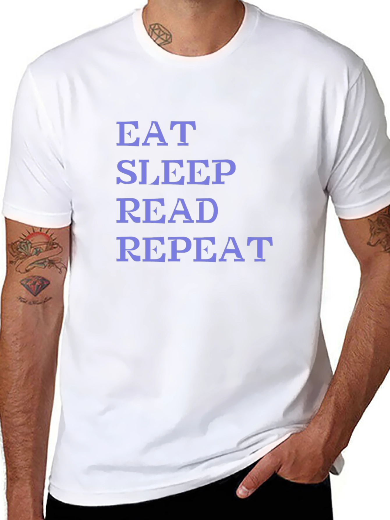 Black Eat Sleep Read Repeat T-Shirt - Black view 8