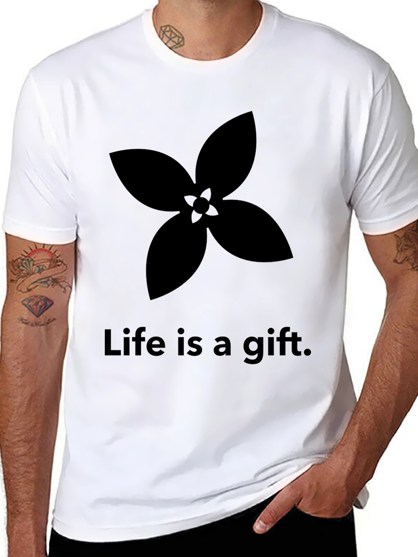Black Life is a Gift Graphic Tee - Stylish Black T-Shirt view 8