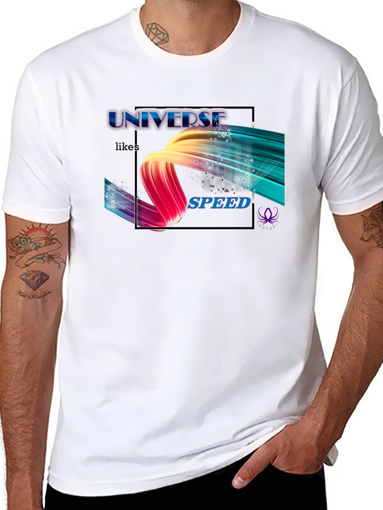 Universe Likes Speed Black T-Shirt - 8