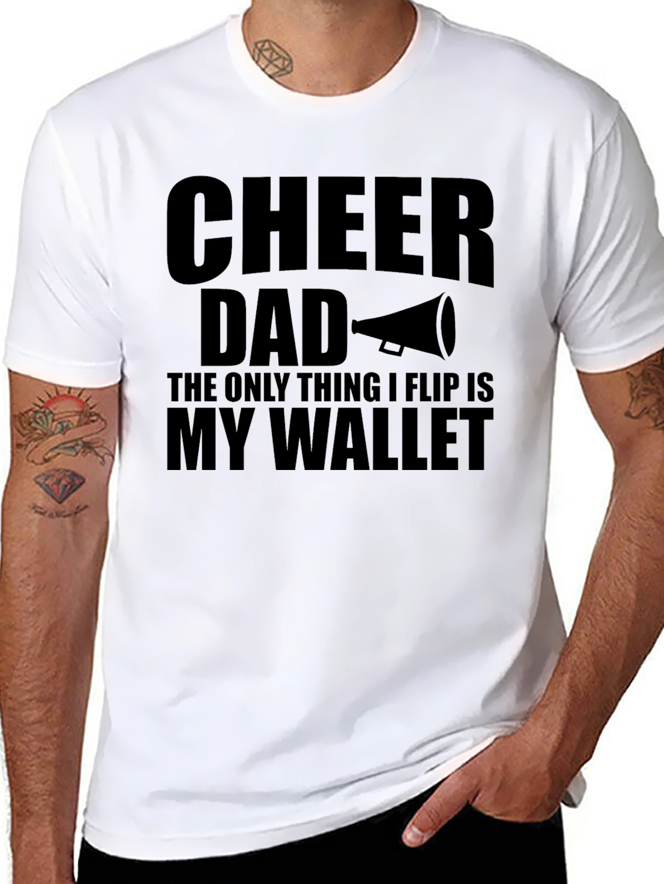 Cheer Dad T-Shirt - Funny Wallet Flip Tee - 8