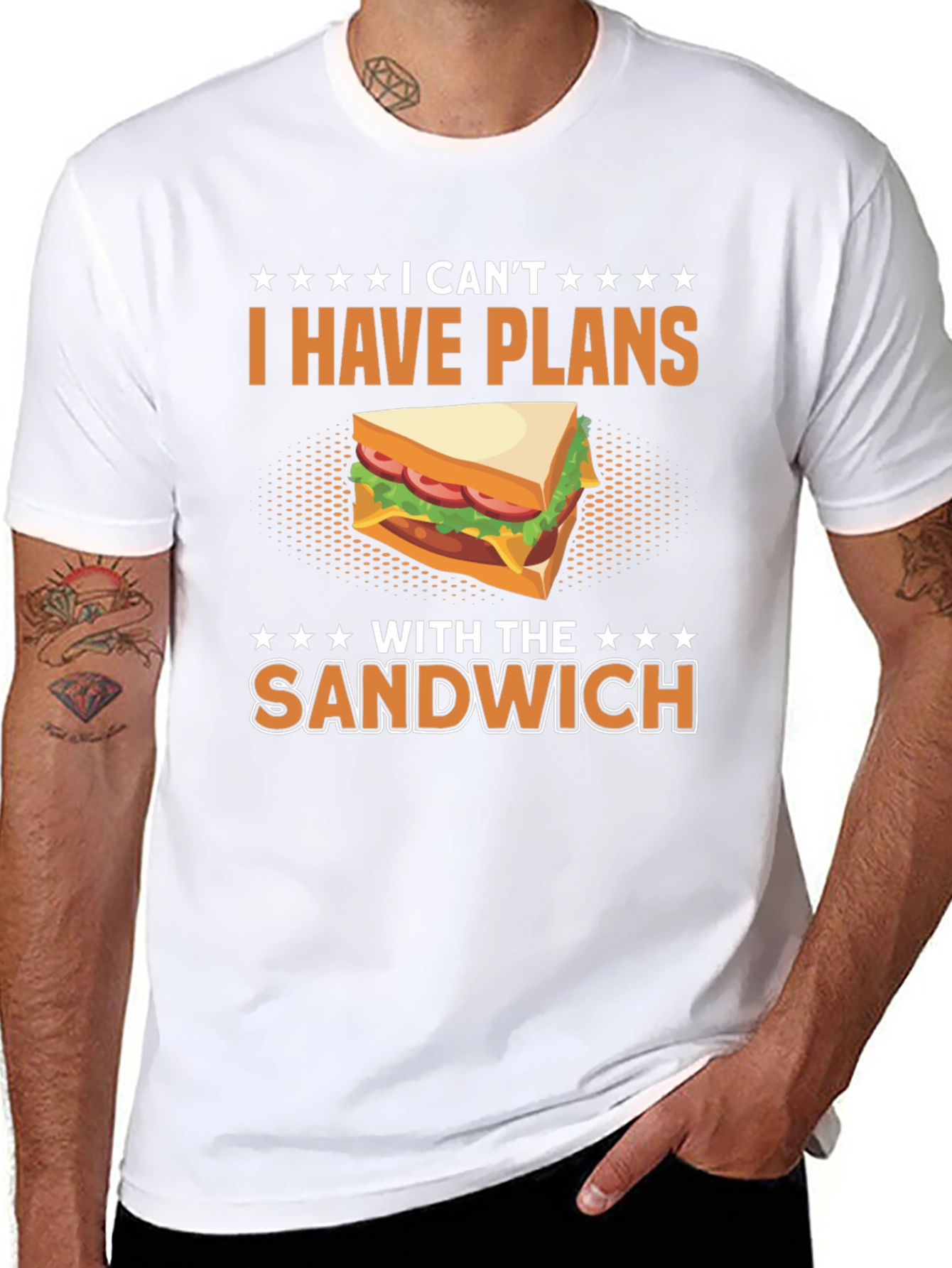 Black Funny "I Have Plans With The Sandwich" T-Shirt view 8