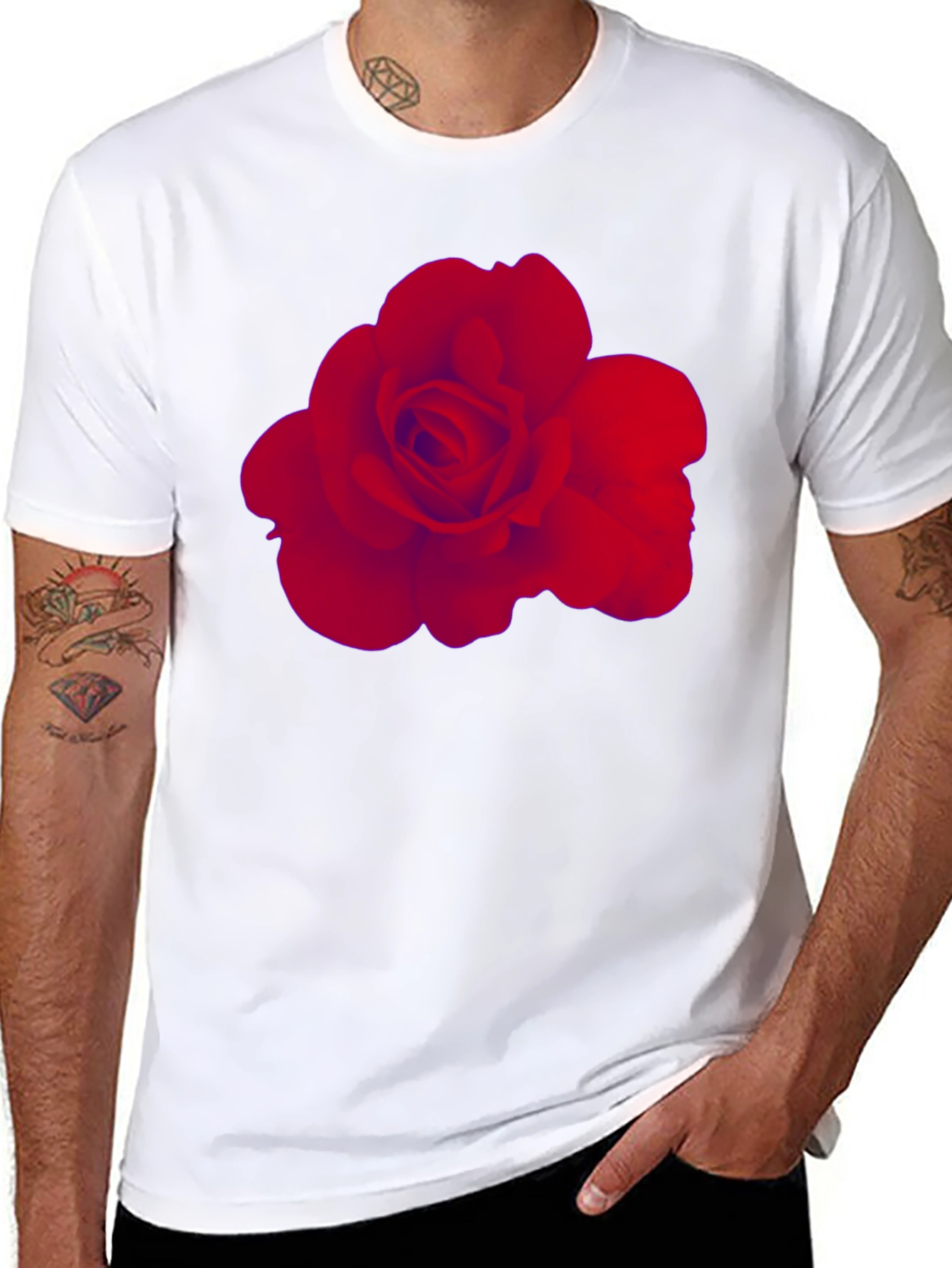 Black Rose Graphic Tee - Stylish Black Cotton T-Shirt view 8