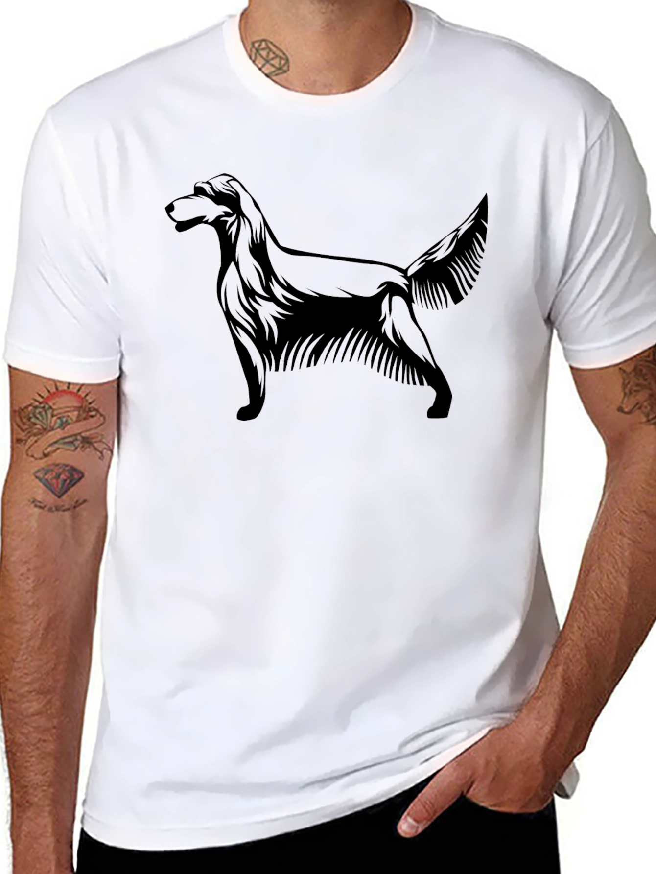 Black Dog Silhouette Graphic T-Shirt - Men's - 8