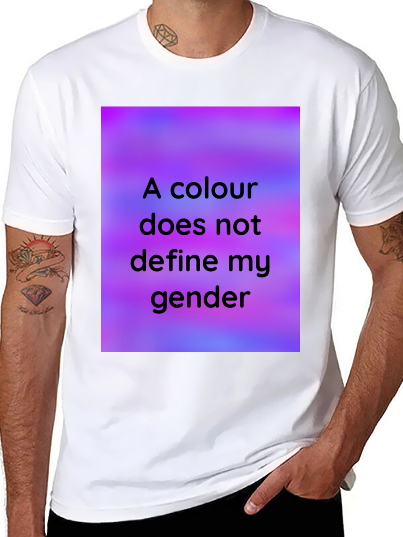 Black Colour Doesn't Define Gender Black T-Shirt view 8