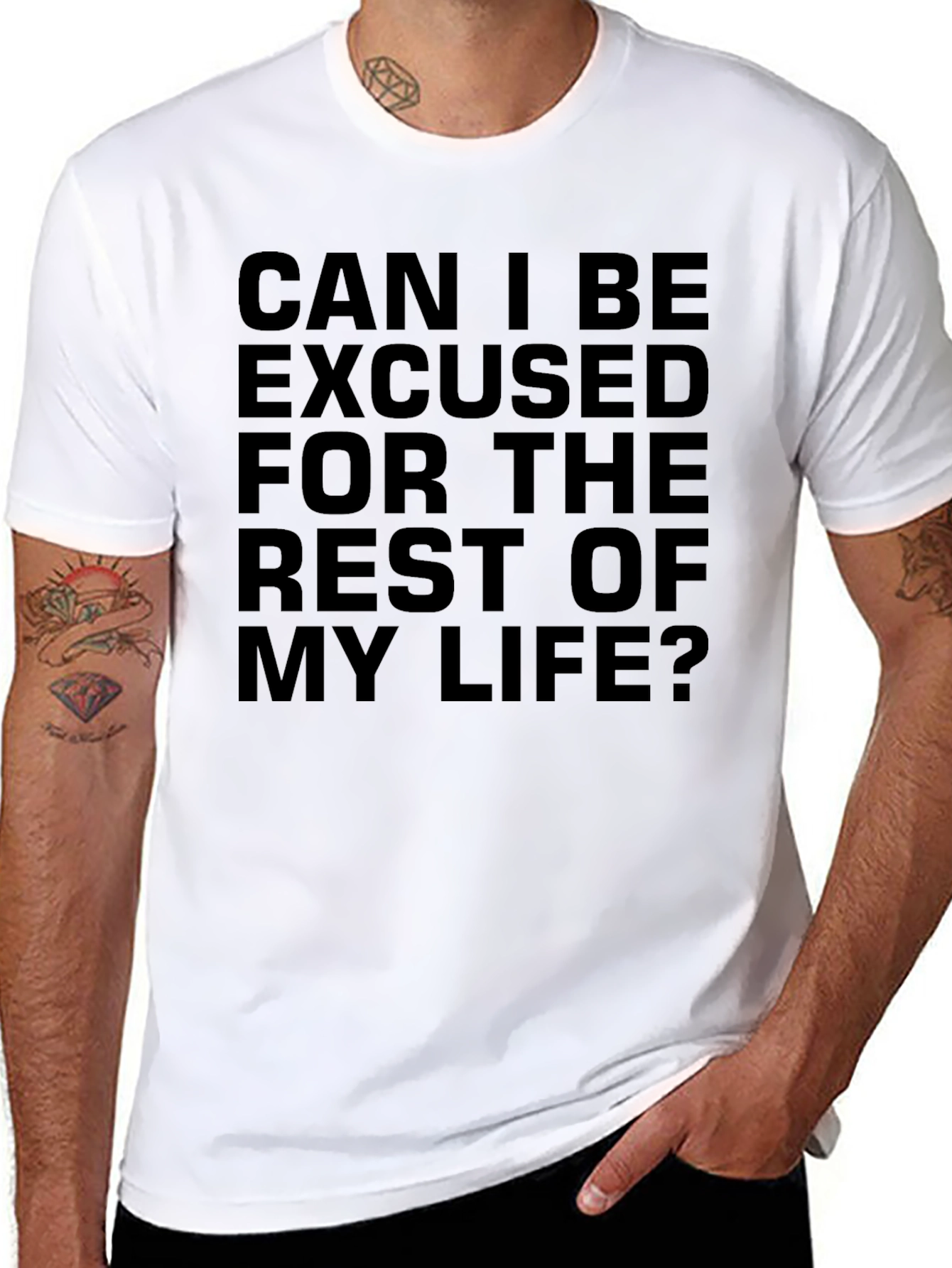 Black Can I Be Excused T-Shirt Funny Slogan Tee view 8