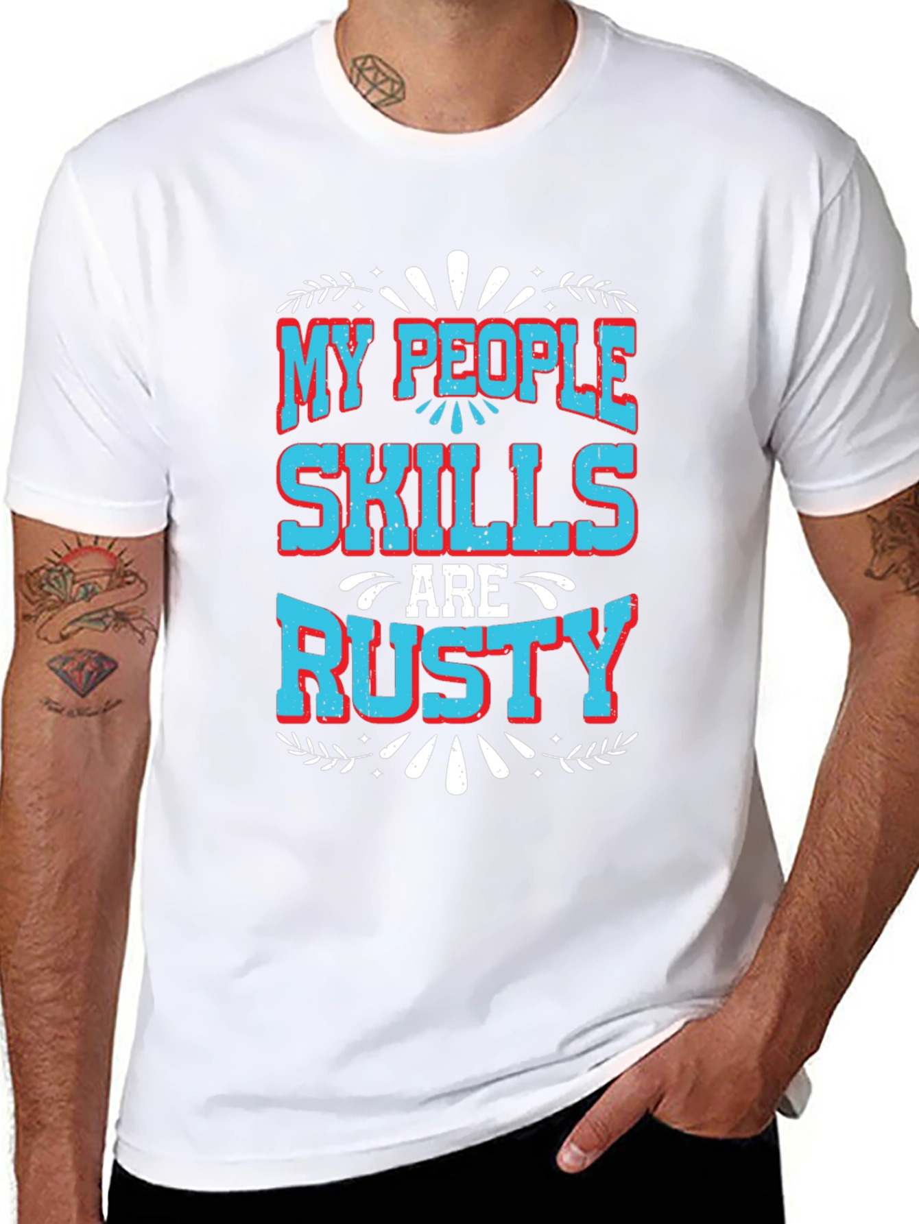 Black My People Skills Are Rusty Graphic T-Shirt view 8