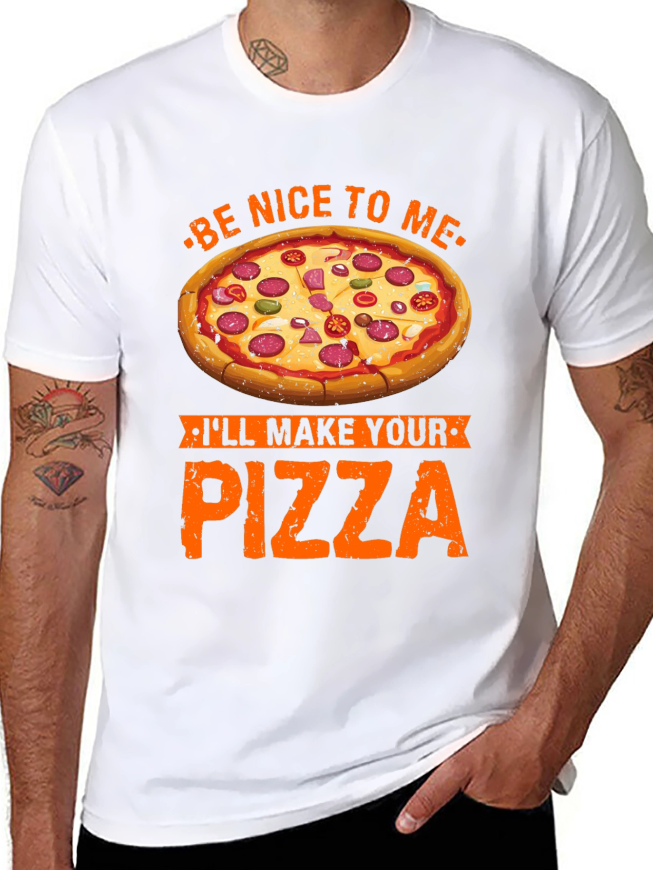 Black Funny Pizza Maker T-Shirt - Be Nice, I'll Make Your Pizza view 8