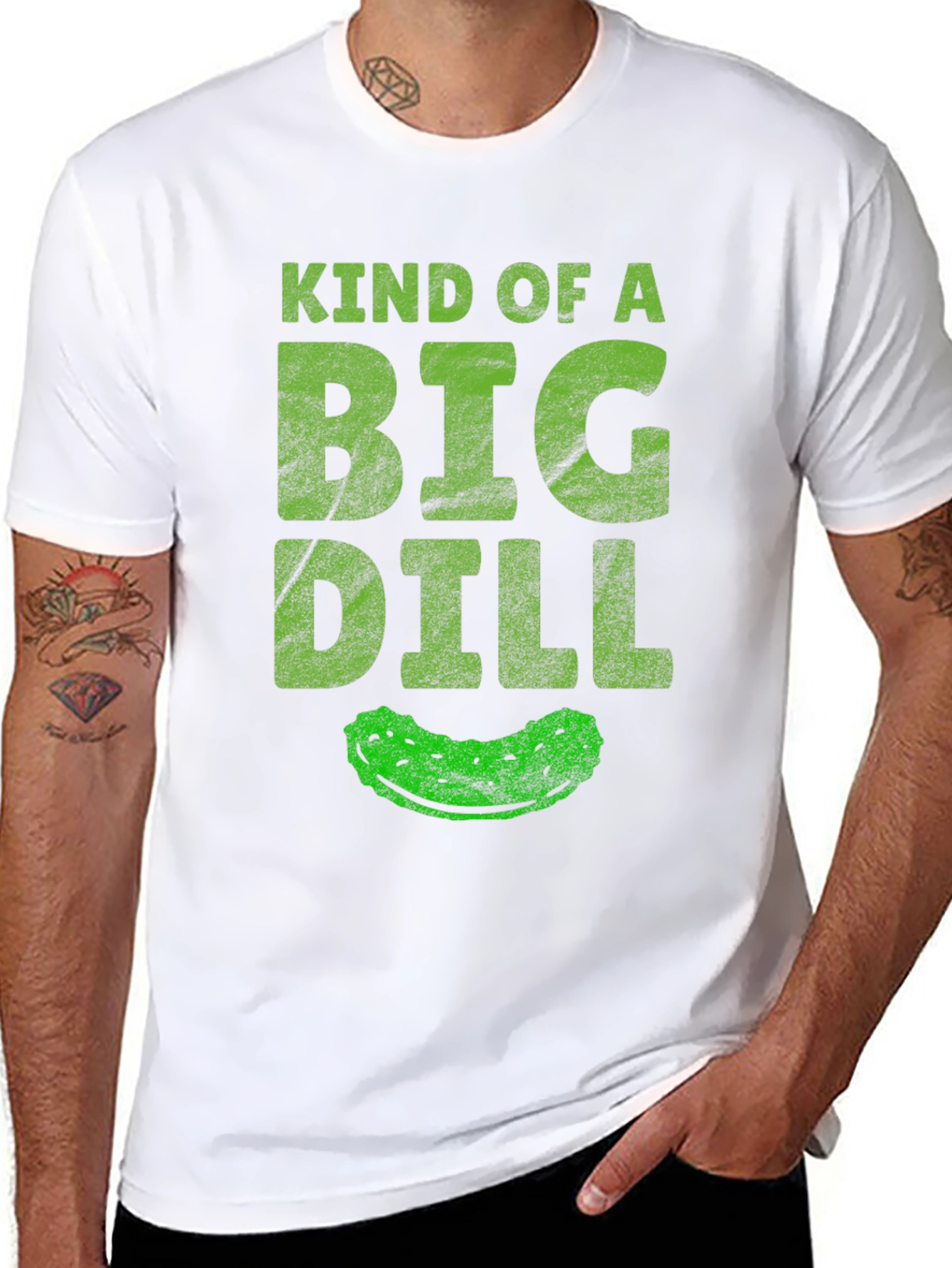 Black Kind of a Big Dill T-Shirt - Funny Pickle Tee view 8