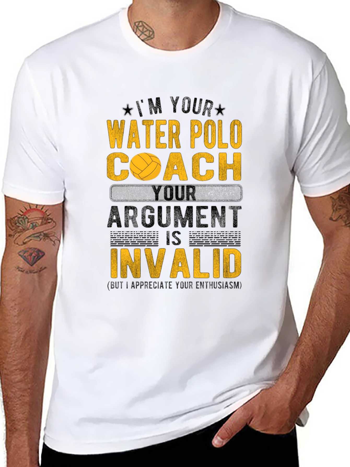 Black Water Polo Coach T-Shirt - Your Argument is Invalid! view 8