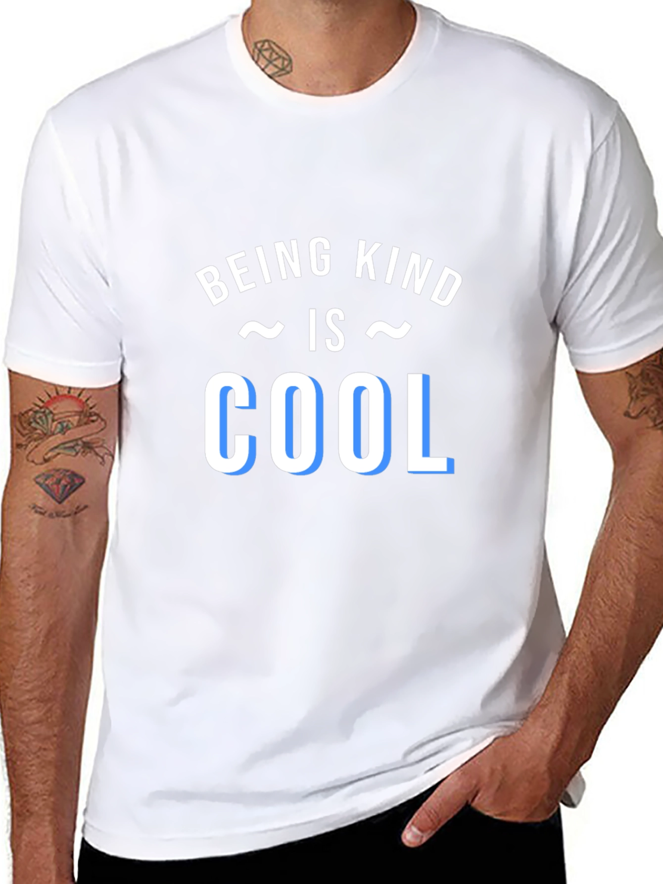 Black Being Kind Is Cool Black T-Shirt view 8