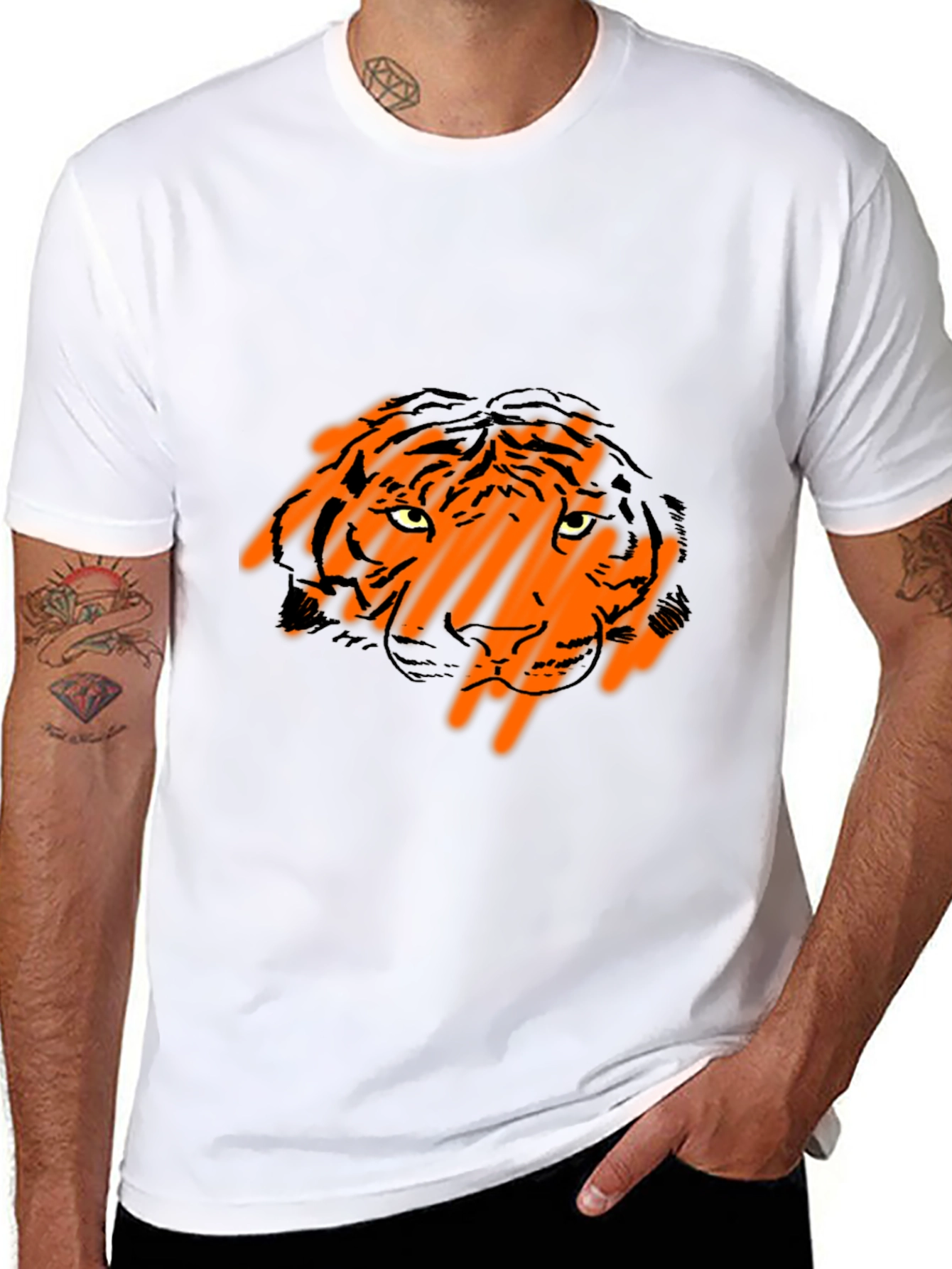 Black Tiger Graphic Black T-Shirt view 8