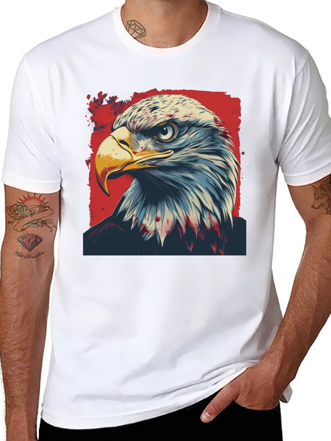 Bald Eagle Graphic Tee - Patriotic USA Pride - 8