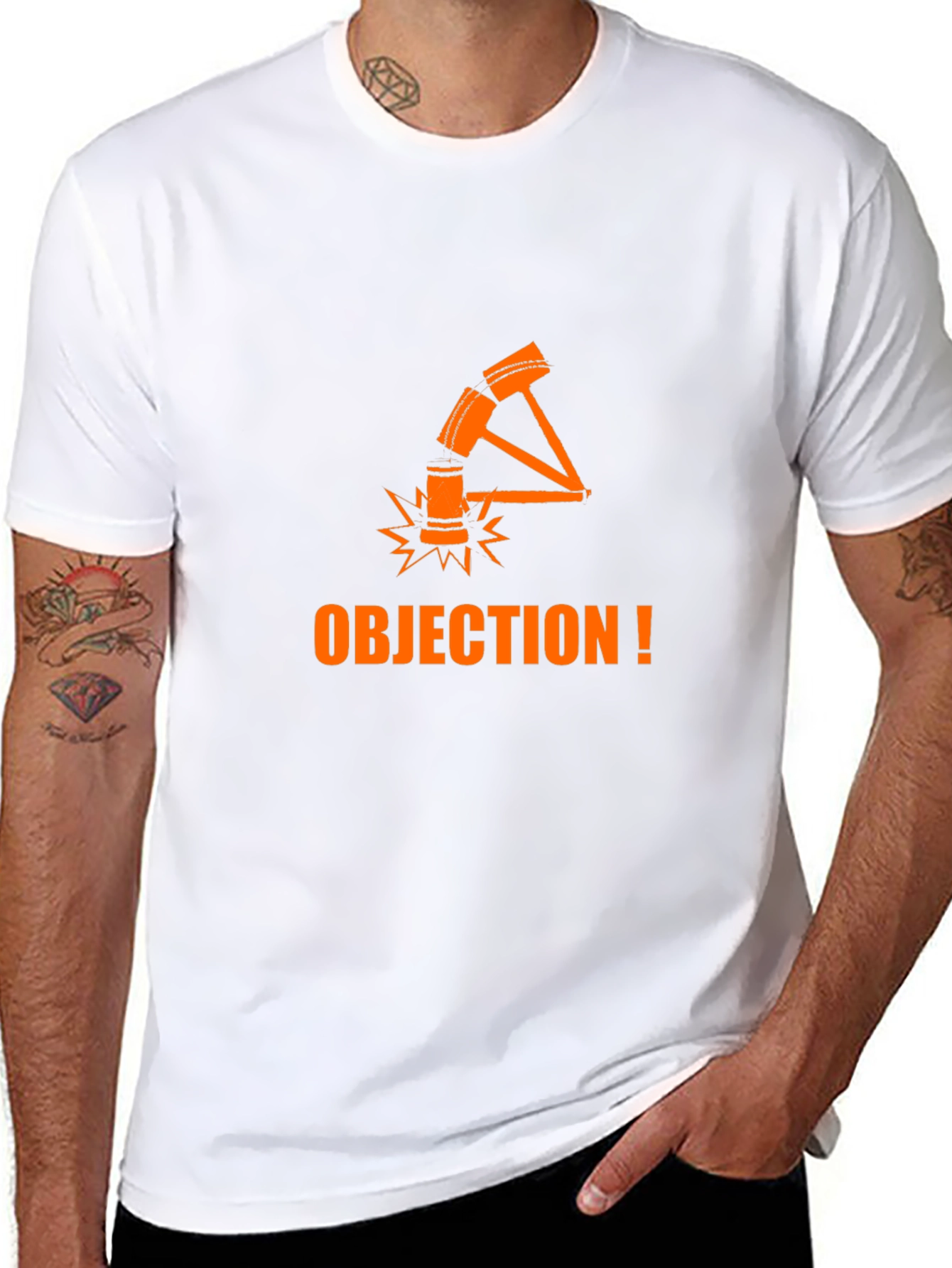 Objection! Black Cotton Graphic Tee - 8