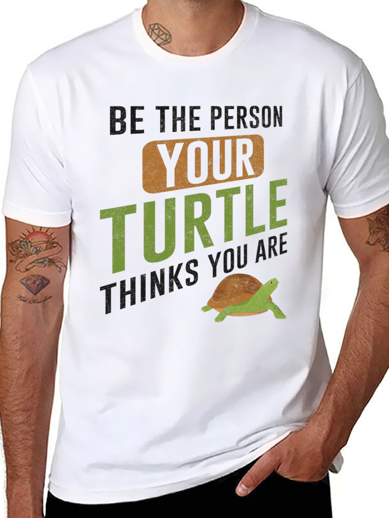 Black Turtle Lover Graphic Tee - "Be The Person Your Turtle Thinks You Are" view 8