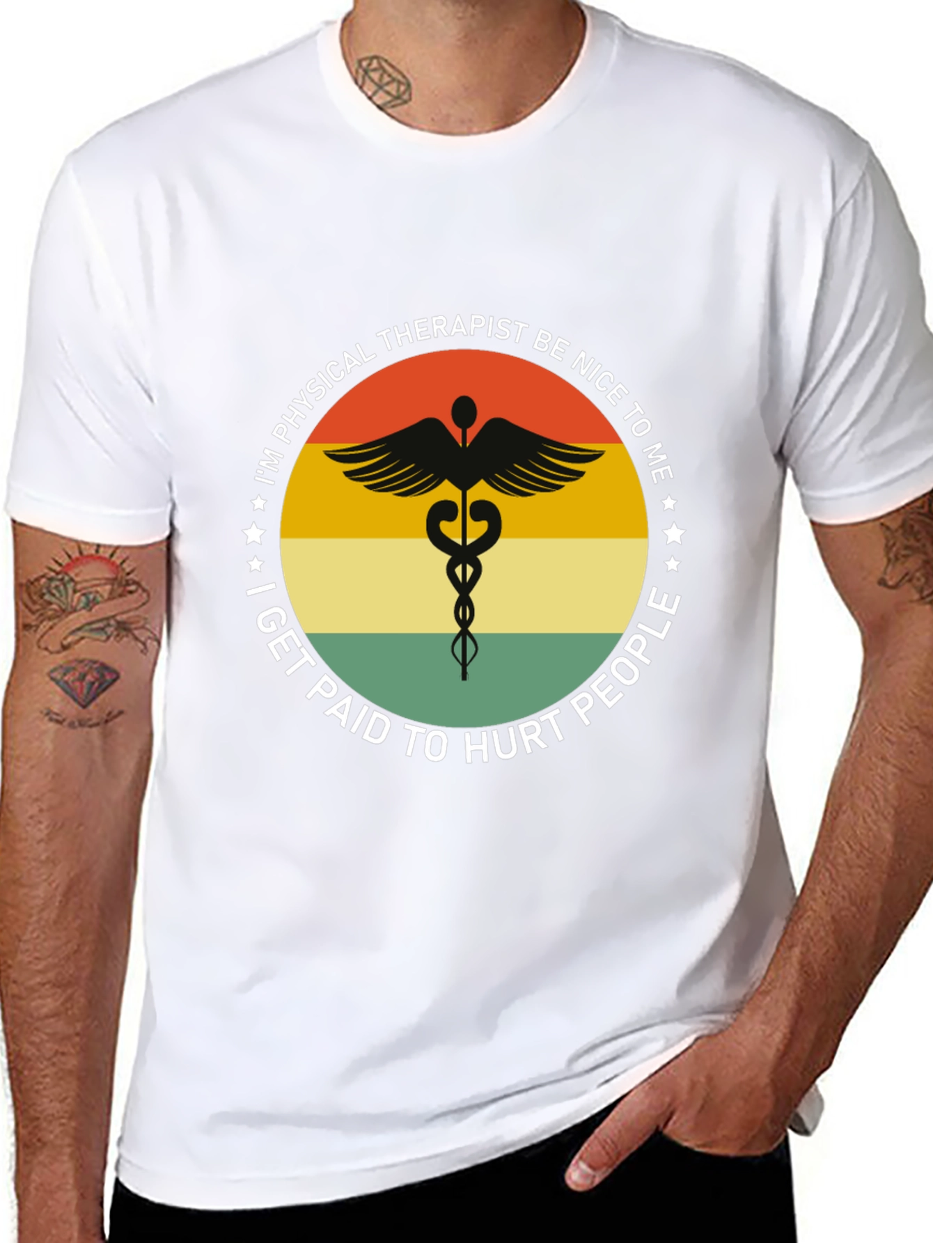 Black Physical Therapist Funny T-Shirt view 8
