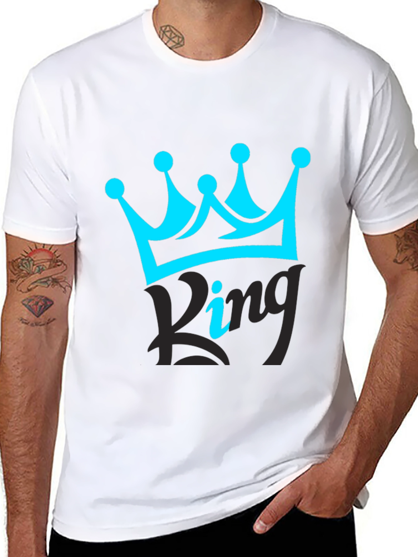 Black King Crown Black T-Shirt - Stylish Graphic Tee view 8