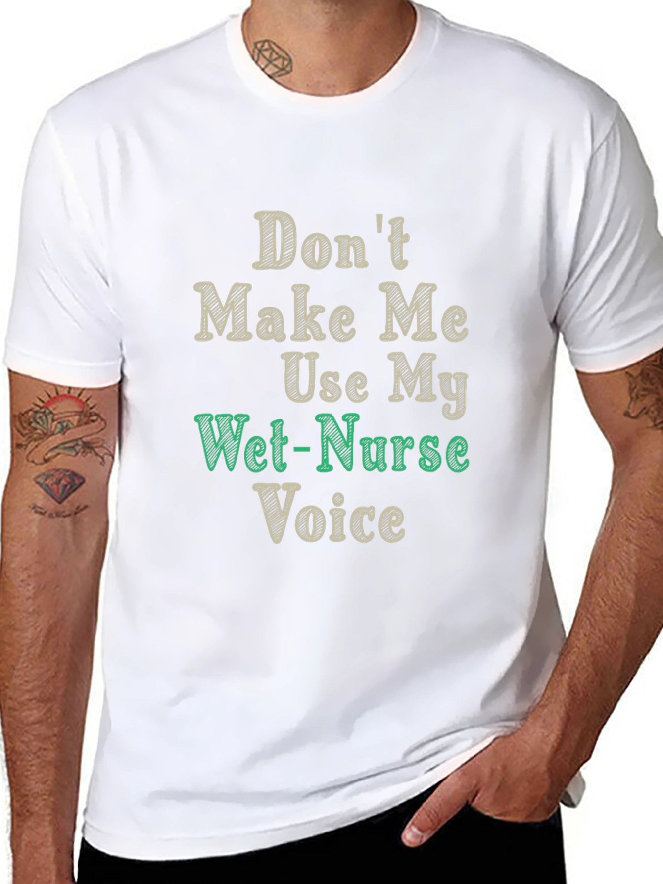 Black Funny Wet-Nurse Voice T-Shirt view 8