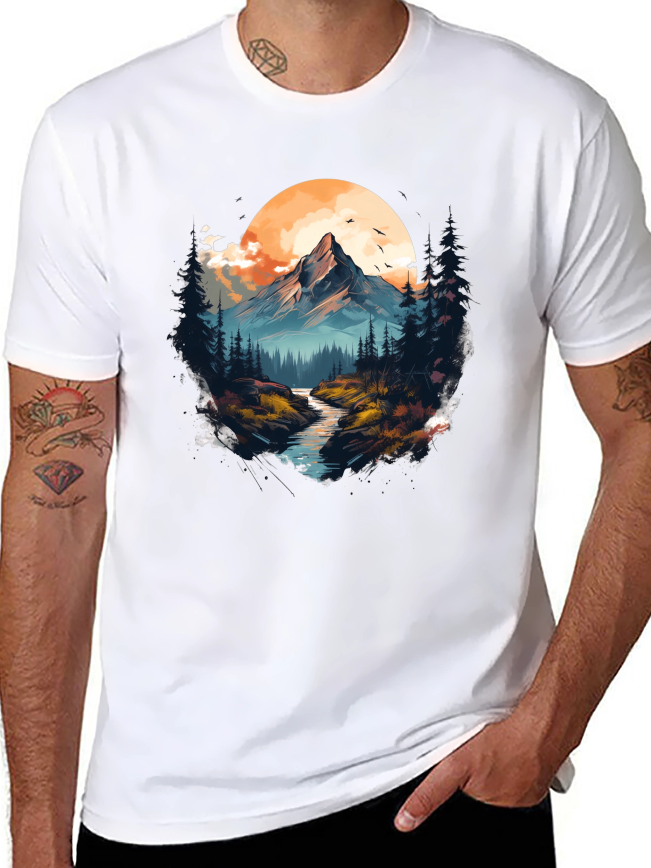Black Mountain River Graphic T-Shirt - Nature Lover's Tee view 8