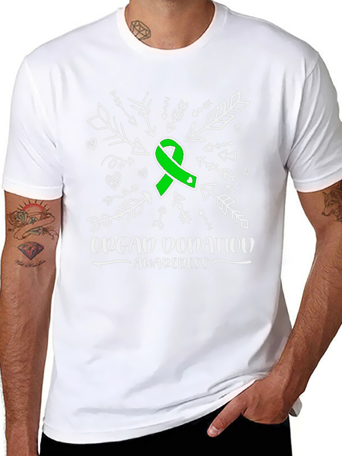 Black Organ Donation Awareness T-Shirt view 8