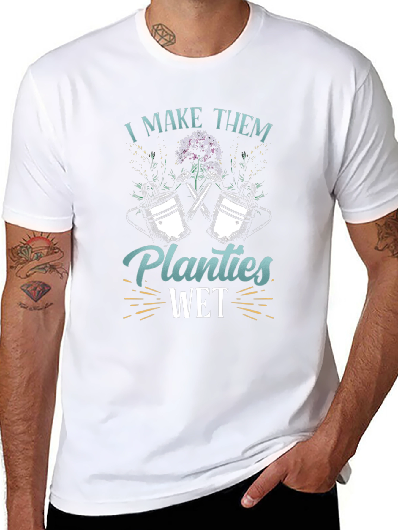 Black I Make Them Planties Wet Black T-Shirt view 8