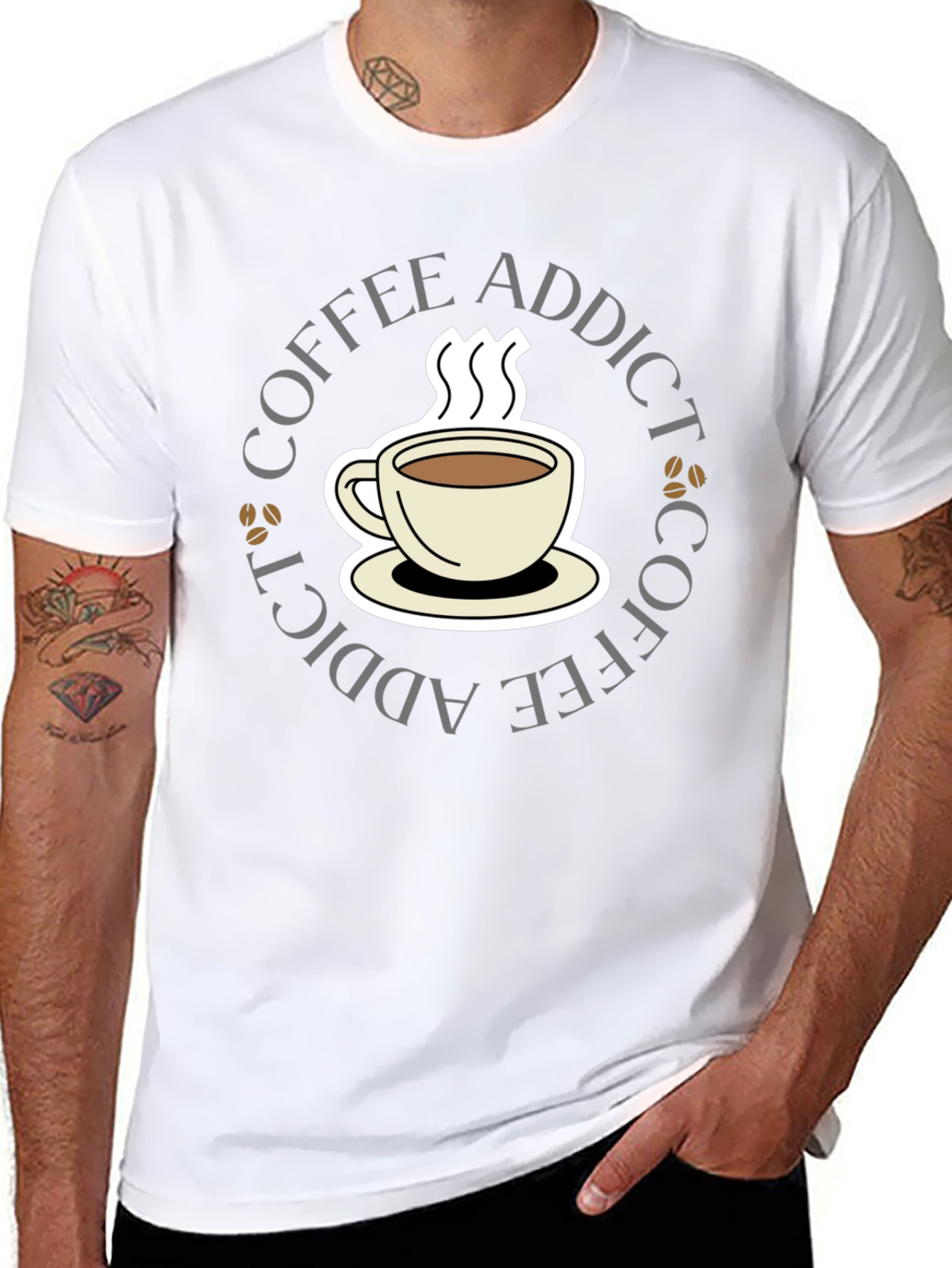Black Coffee Addict Black T-Shirt view 8