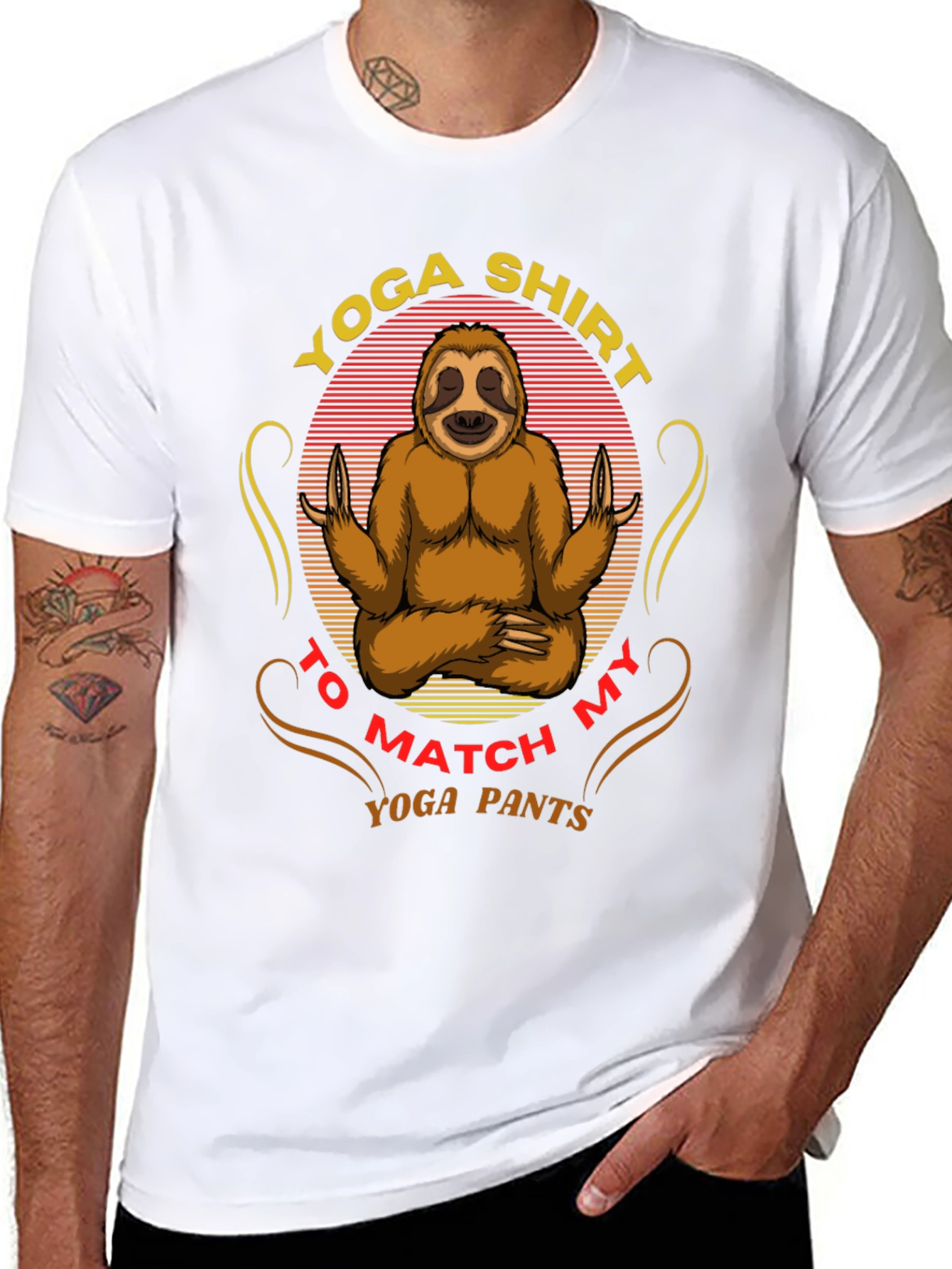 Black Yoga Sloth T-Shirt - Match Your Yoga Pants! view 8