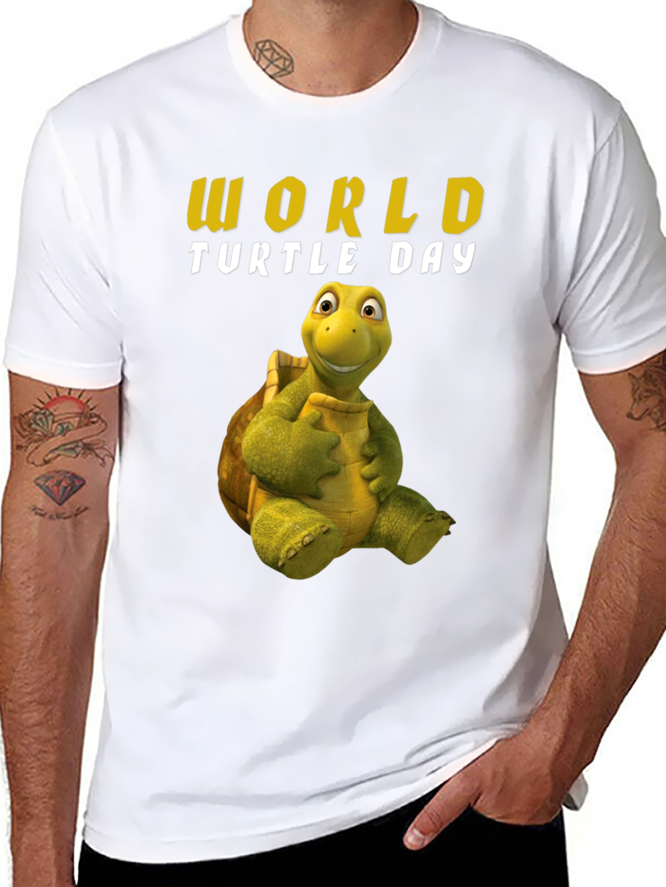 Black World Turtle Day T-Shirt view 8