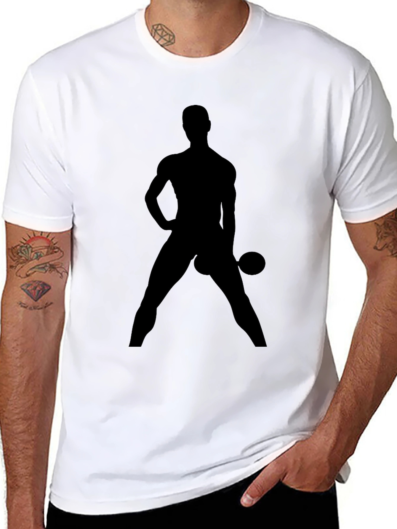 Black Silhouette Gym Body Black T-Shirt view 8