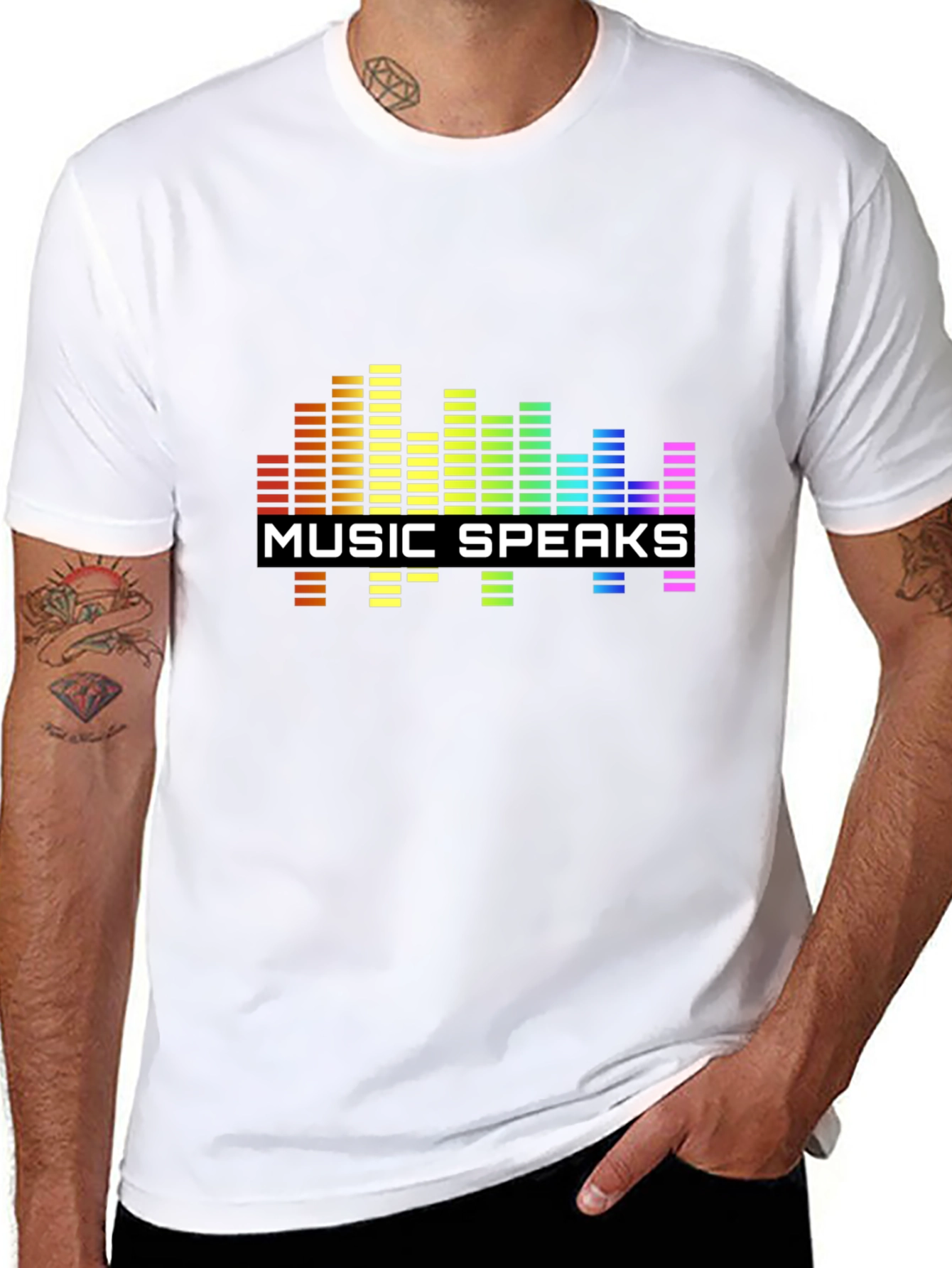 Black Music Speaks Graphic Black T-Shirt view 8