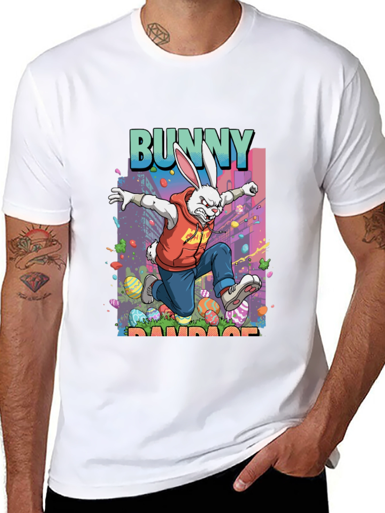 Black Bunny Rampage Graphic Tee - Easter Apparel view 8