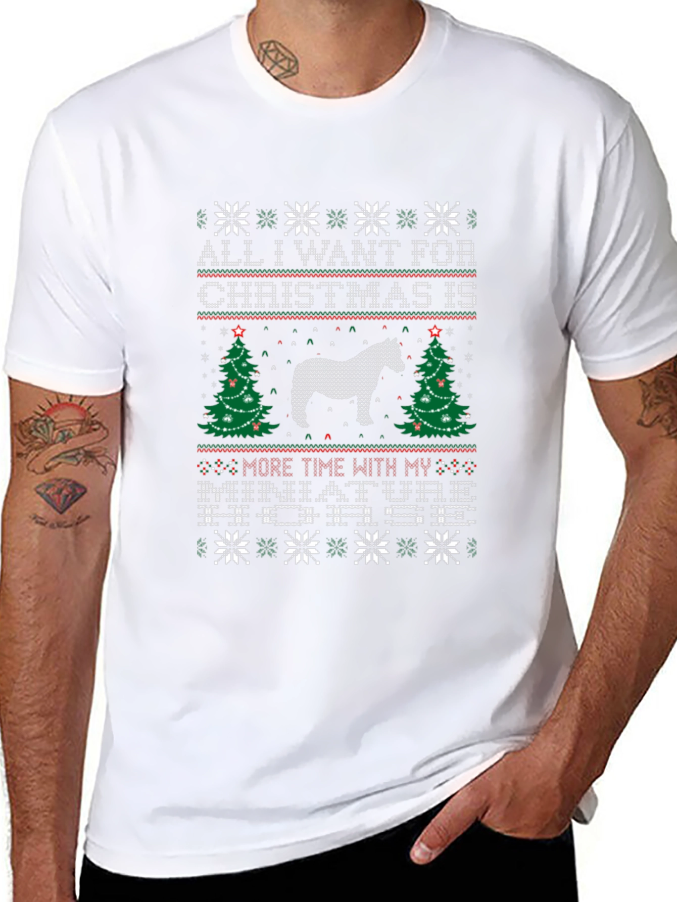 Miniature Horse Christmas T-Shirt - 8
