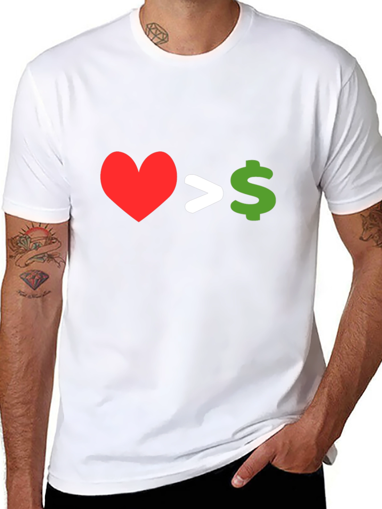 Black Love Over Money Graphic T-Shirt view 8