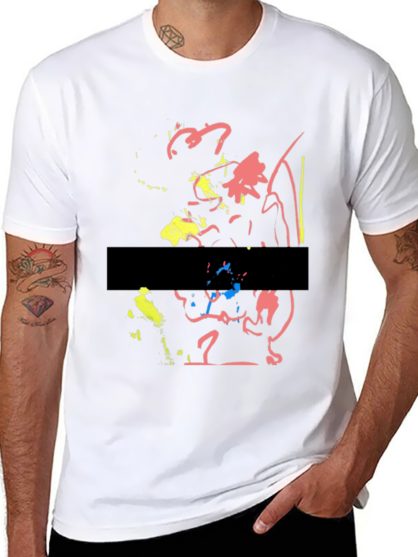 Black Abstract Art Black T-Shirt view 8