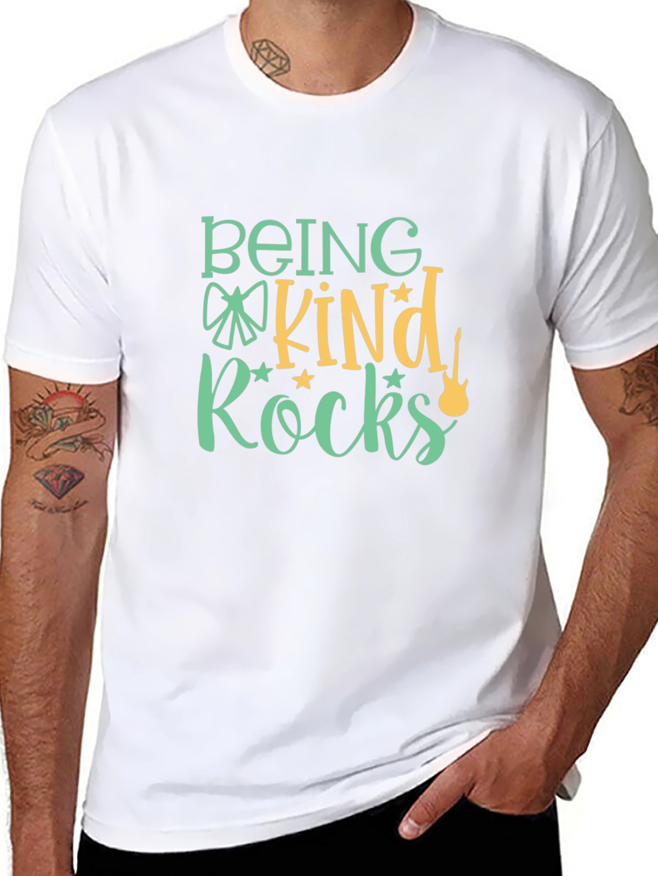 Black Being Kind Rocks Graphic Tee - Positive Vibes T-Shirt view 8