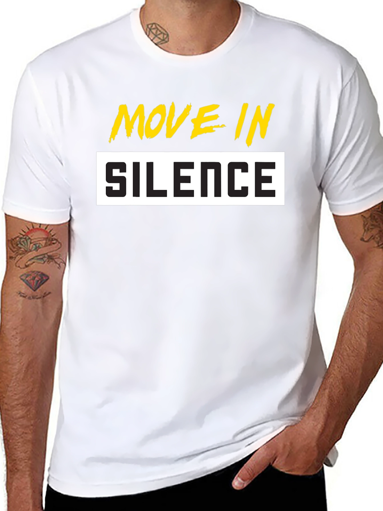 Black Move In Silence Graphic T-Shirt - Black view 8