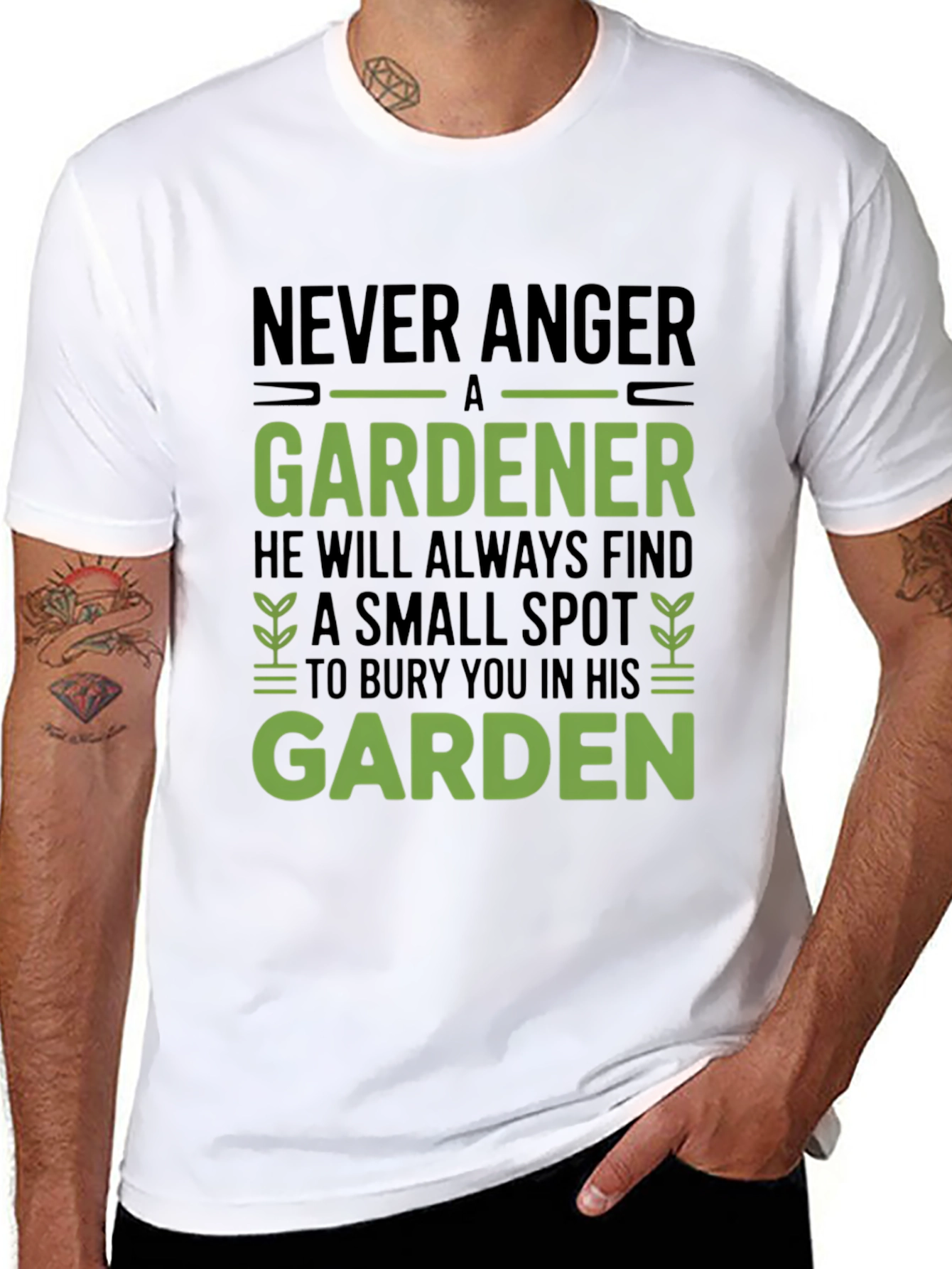 Black Never Anger a Gardener Graphic Tee view 8
