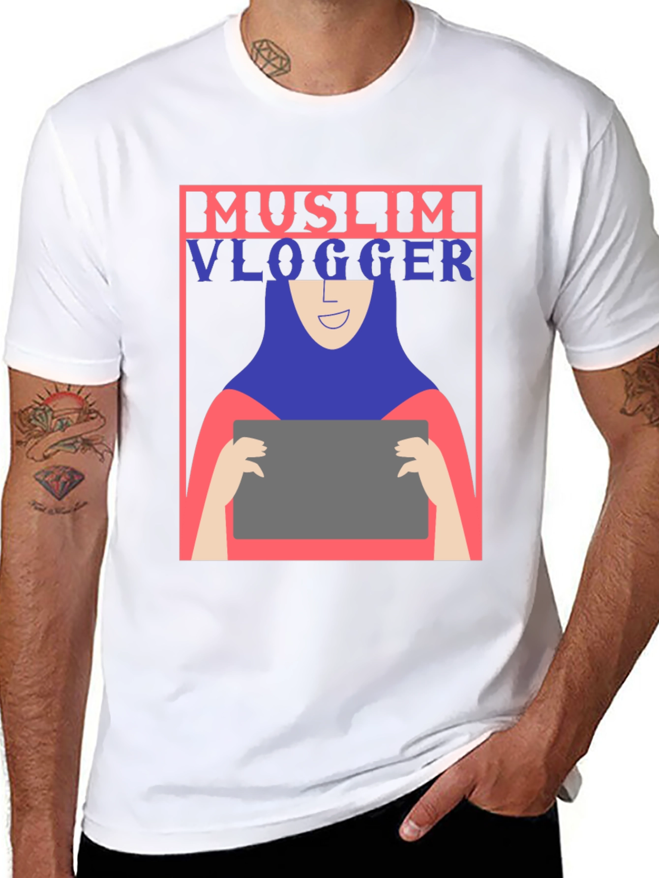 Black Muslim Vlogger Graphic T-Shirt - Unisex view 8
