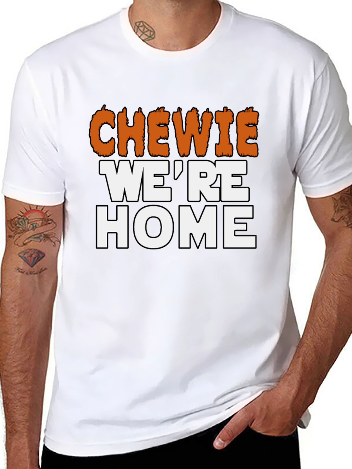 Black Chewie We're Home Graphic Tee - Star Wars T-Shirt view 8