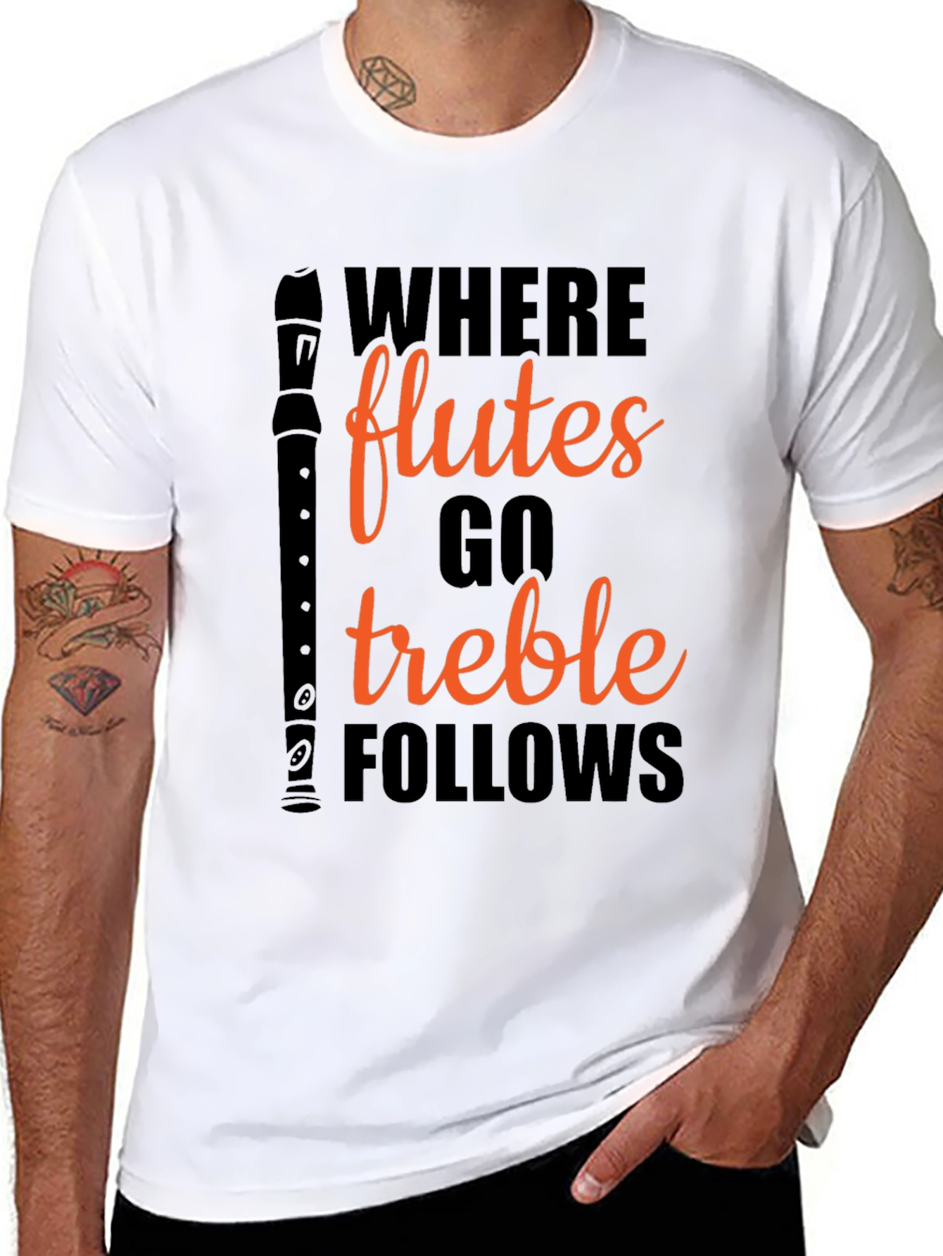 Where Flutes Go Treble Follows Black T-Shirt - 8