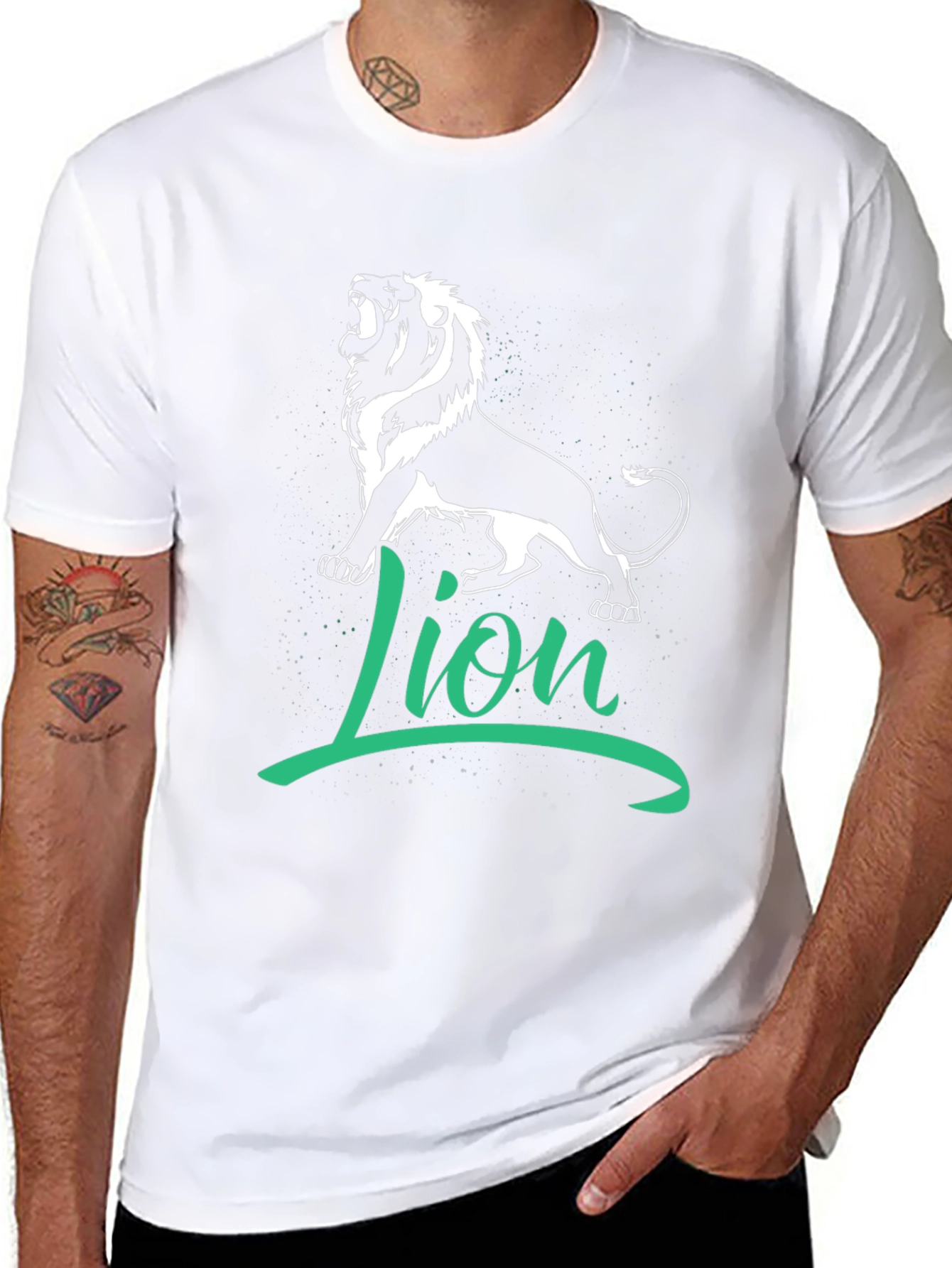 Black Lion Graphic Tee - Black Cotton T-Shirt view 8