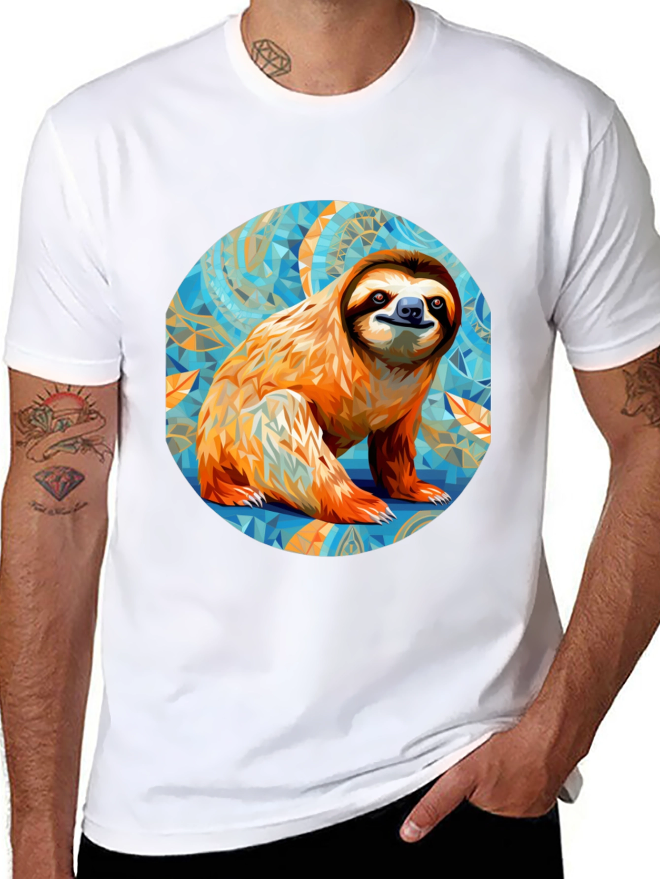 Black Sloth Graphic Tee - Men's Black T-Shirt view 8