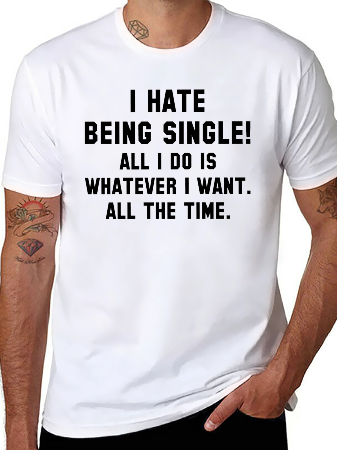Black Funny Single Life Graphic Tee view 8
