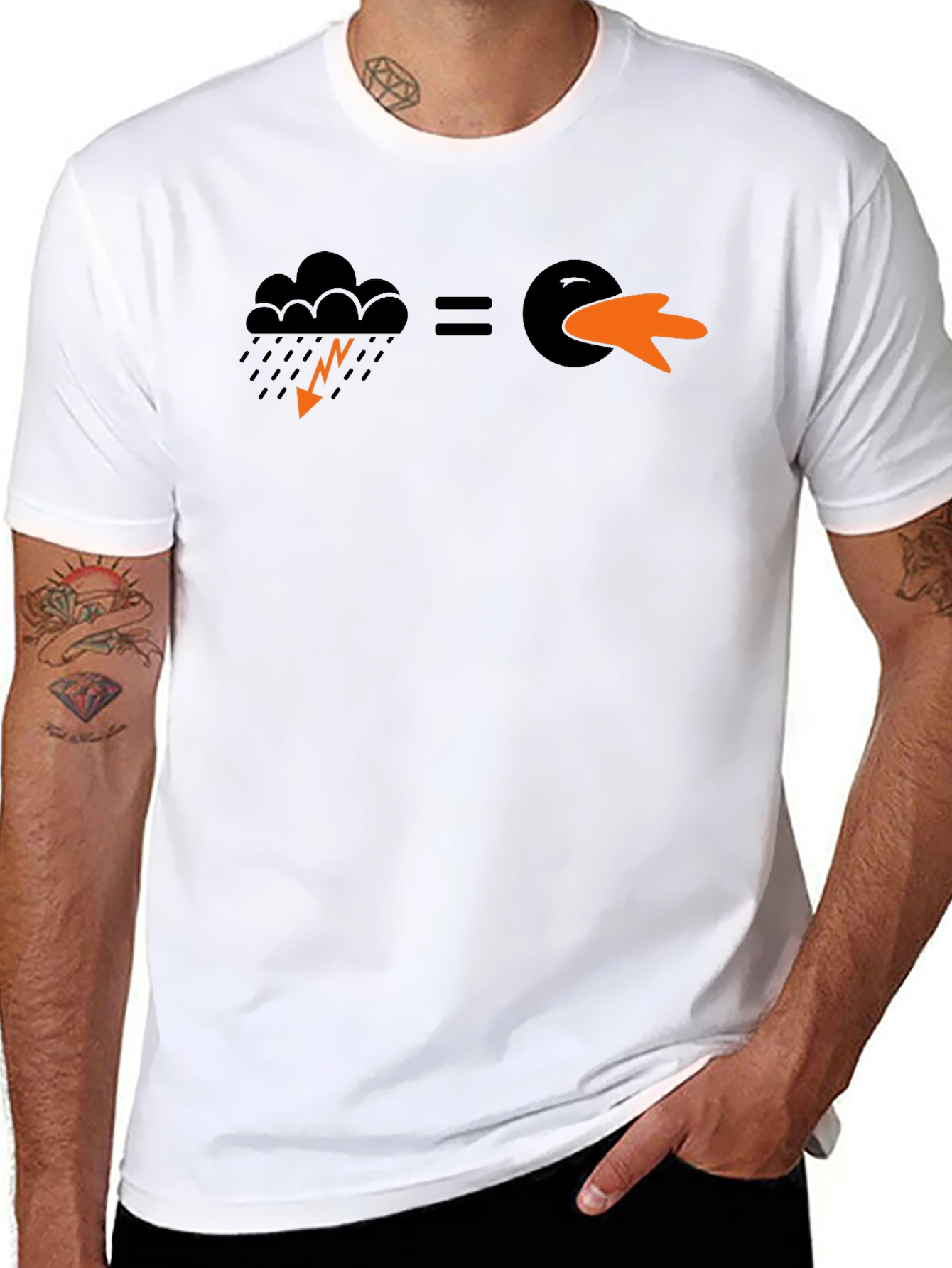 Black Funny Weather Duck Short-Sleeve T-Shirt view 8