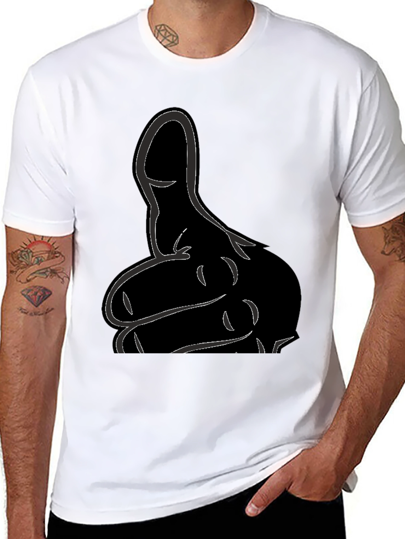 Black Modern Graphic T-Shirt view 8
