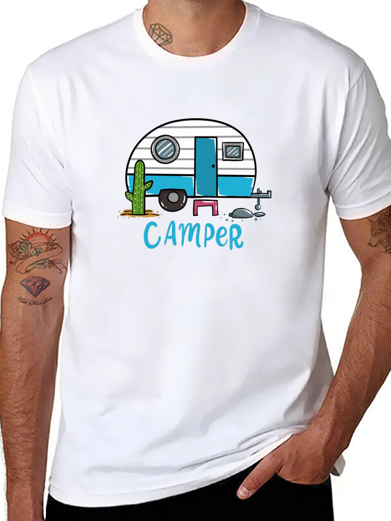 Black Camper Graphic T-Shirt - Black Tee view 8