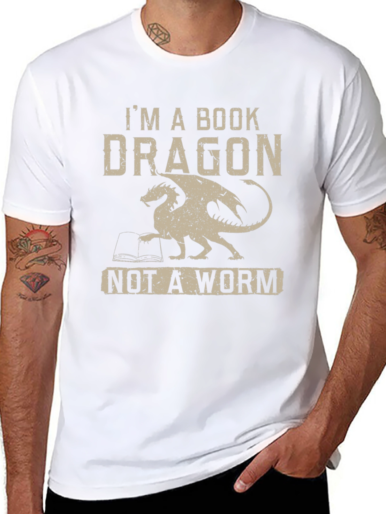 Black Book Dragon T-Shirt -  I'm A Book Dragon Tee view 8