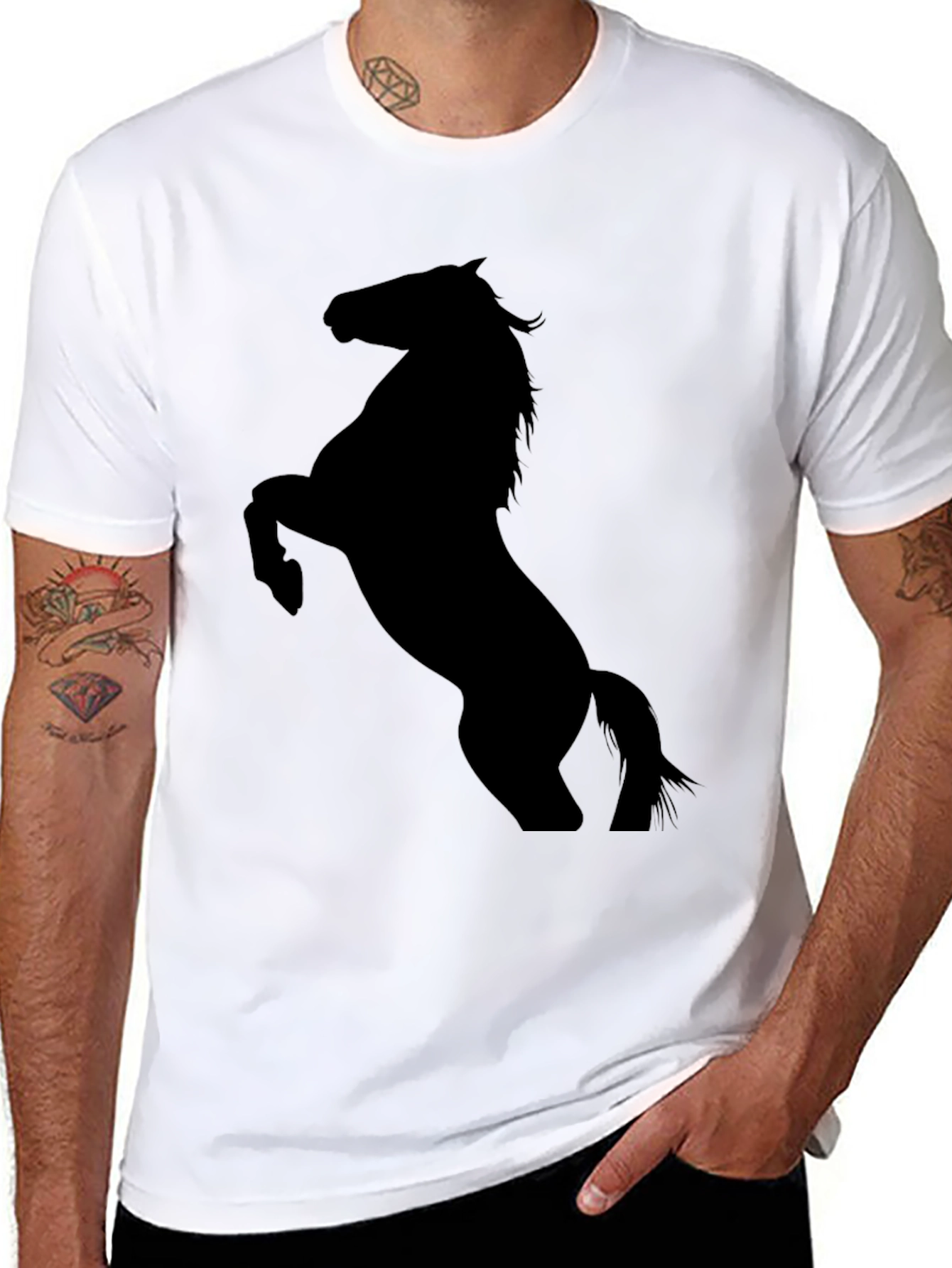 Black Black Horse Silhouette Tee - Equestrian Style view 8